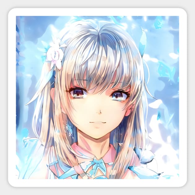 Flower Awesome Anime Girl Manga Magnet by animegirlnft
